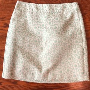 Green floral pencil skirt